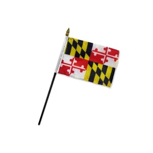 Banderas en palo Maryland 4x6 pulgadas EE. UU. Maryland MD banderas estatales - Imagen 1 de 4