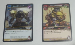 World Of Warcraft TCG Cat Promos - Set 1/2 Jacob Blackcrest, 2/2 Kirox ButcherBl - Picture 1 of 6