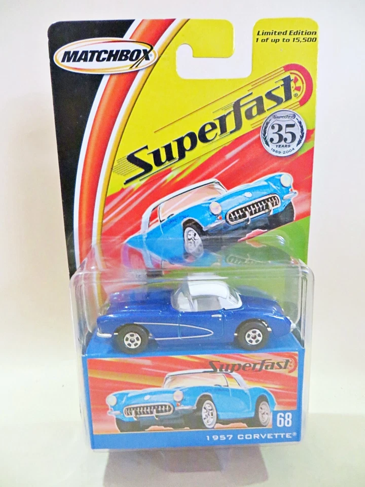 MINT 2005 CHEVROLET CORVETTE C6 W BOX ON CARD 24 MATCHBOX SUPERFAST 35