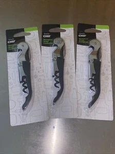 Lot Of 3 Family Chef Stainless Steel Corkscrew NEW & SEALED - Picture 1 of 5