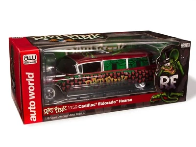 2022 AUTO WORLD 1:18 *RAT FINK ED ROTH* 1959 Cadillac Eldorado HEARSE *NIB* - Image 1 of 4