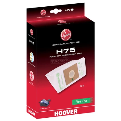 HOOVER H75 Disposable Vacuum Cleaner Microfiber Dust Bags Pure EPA (4x) - Image 1 of 3
