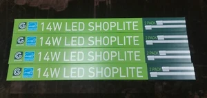 4 2-pk Greenlite Shoplite Shop Lights 14w LED 30” Plug In 1500 Lumen 4000K F-S - Picture 1 of 6
