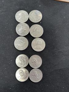 Vintage Shell’s Famous Facts and President Coin Coin Game Tokens-Lot Of 10 - Picture 1 of 2