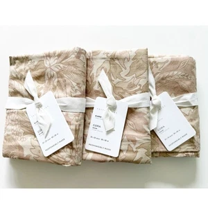 3 Almohadas Decorativas Pottery Barn Sham Euro Cora Beige Tostado 26x26 Floral Nuevas Sin Etiquetas - Imagen 1 de 8
