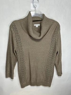 Свитер женский New York & Company размер S рукав 3/4 капот воротник пуловер коричневый - Изображение 1 из 4