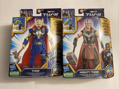 Lote de figuras de acción Marvel Thor Love & Thunder Mighty Thor Jane y Thor nuevas Foto 1 de 4