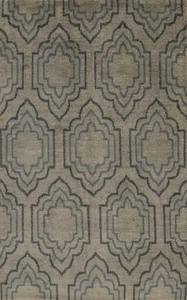 Hand-knotted Geometric Oriental Area Rug Transitional Carpet 5x8 - Picture 1 of 13