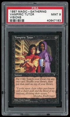 1997 MTG Magic the Gathering Card Visions Vampiric Tutor PSA 9 TCG - Image 1 of 2