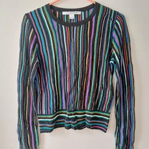 Diane Von Furstenberg Arisha Sweater Long Sleeve Stripe Size Medium - Picture 1 of 11