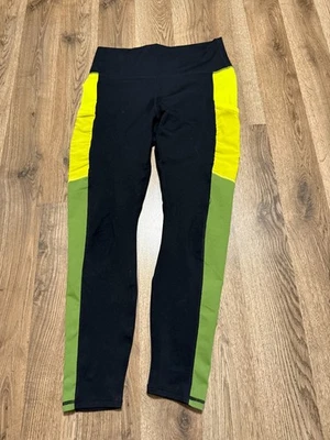 Fabletics Pants, Womens Size Small? Black Yellow Green Pull On Legging Powerhold - Изображение 1 из 4