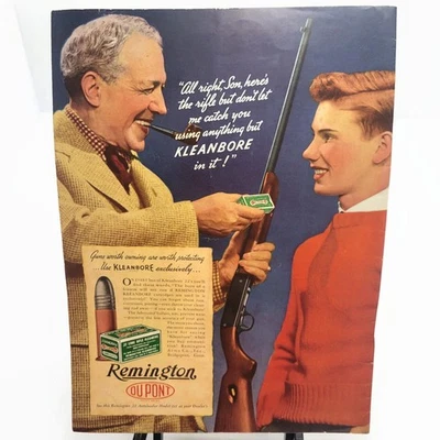 Anuncio de munición Remington Cleanbore 1936 de colección rifle caza • anuncio de DuPont Foto 1 de 4
