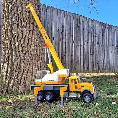 Bruder Mack Granite Liebherr Crane Truck 02818 Yellow LTF-1045 Semi-Loader 2007 - Image 1 of 4