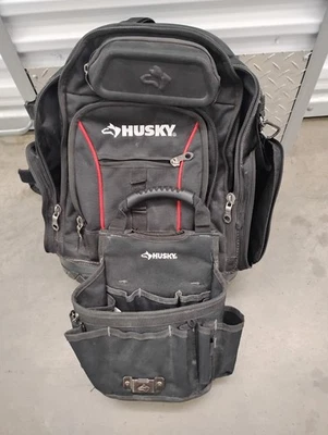 Mochila de herramientas Husky Pro negra bolsa de alta resistencia fondo duro + bolsa de herramientas Foto 1 de 4