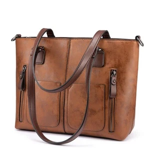 Geldbörsen Beuteltasche für Damen, Handtaschen große Geldbörsen Schultertasche, Vintage Leder... - Bild 1 von 8