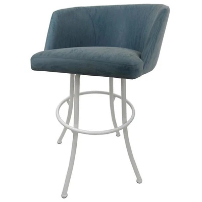 Swivel Metal Bar Stool 30" Joey - Topaz - White - Image 1 of 2