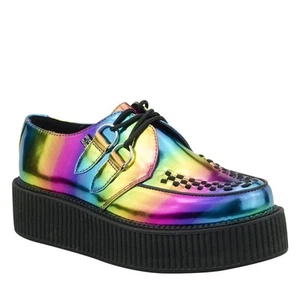 T.U.K. Creeper A8647 Viva Mondo Metallic Regenbogen - Picture 1 of 4