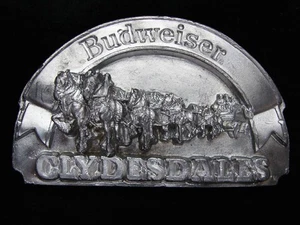 PF03143 VINTAGE 1989 **BUDWEISER CLYDESDALES** BEER BREWING CO. BELT BUCKLE - Picture 1 of 2