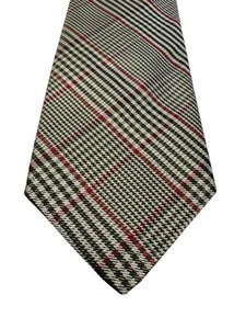 Vtg Polo Ralph Lauren 100% Silk Glen Plaid Tie Green Red Tan Handmade 3"x56" - Picture 1 of 7