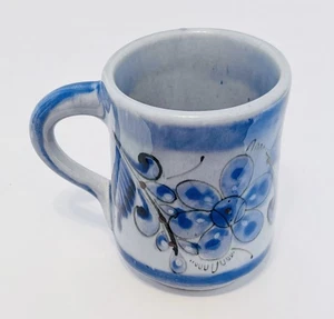 Tonala Mexiko Keramik Bluebird Blumen Becher Tasse Initialen V S fasst 8 Unzen blau - Bild 1 von 13