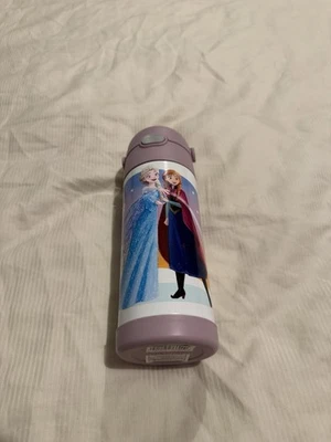 Disney Frozen Elsa and Ana Olaf Thermos Funtainer 12oz Bottle - Aqua /New - Image 1 of 4