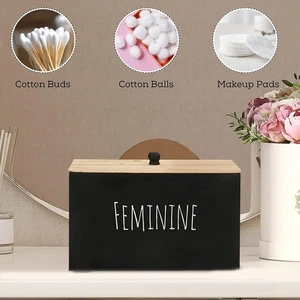 Wooden Laundry Pod Container with Lid for Pods Tampons and Small Item Storage - Picture 1 of 7