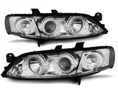 2X Faros Angel Eyes Para Opel Vectra B Facelift Bj. 99-02 Cromo - Imagen 1 de 2