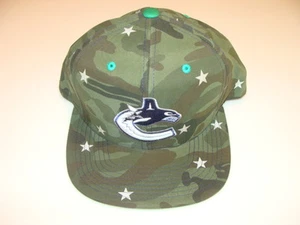 Vancouver Canucks Cap Hat Snapback Hockey Mitchell Ness Camo Camouflage Green - Picture 1 of 1