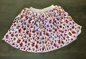 Pippa & Julie Girls Pink Floral Velvet Pleated Stretch Waist Skirt - Picture 1 of 6