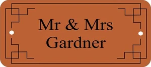 COPPER DOOR NAMEPLATE SIGN ENGRAVED PERSONALISED LDP65 90mm X 40mm - Picture 1 of 2