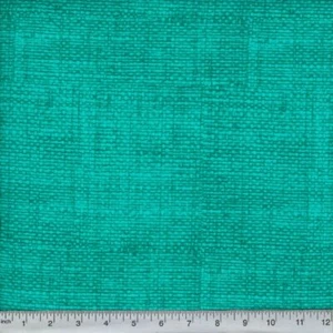 Teal Burlap Print 100% Cotton Fabric Sold by the Yard off bolt - Picture 1 of 1