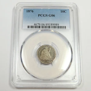 1876 P PCGS G6 - Silver Seated Dime - US Coin #49502A - Picture 1 of 2