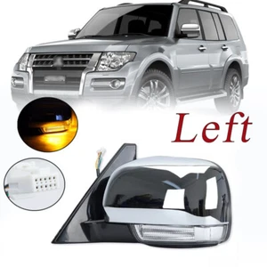 Left Side Door Mirror W/Light Chrome For Mitsubishi Pajero Montero 2006-2021 - Picture 1 of 16