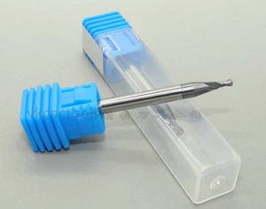 1x R1 (diámetro = 2 mm) * 4 mm SHK 2 flautas HRC55 molinos de extremo de bola de carburo de grano ultra fino - Imagen 1 de 2