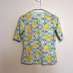 Lands' End Damen XXS Petite Badeanzug Zitronen Limetten blau zitrusblau - Bild 1 von 5
