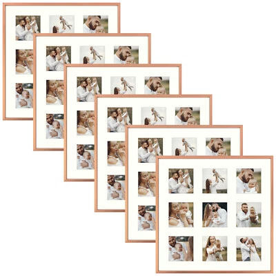 Moldura de alumínio colagem 9-4x4, exibição de nove fotos 4x4 com tapete ou uma 16 - Imagem 1 de 4