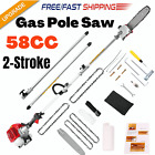 58Cc Gas Powered Pole Saw,11.5'' Guide Bar 2 Stroke Powerful 16Ft Tree Trimmers~