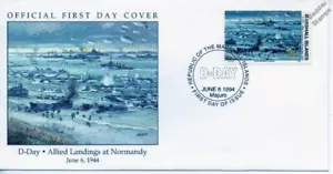 1944 WWII D-DAY ALLIED LANDING CRAFT AND WARSHIPS at NORMANDY Stamp FDC - Picture 1 of 3