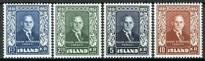 Iceland 1952, President Sveinn Bjørnsson set VF MNH, Mi 281-284 cat 50€ - Picture 1 of 1