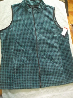 KMart Basic Edition Woman's Teal/Black Vest With Pockets ~ XXL ~ NEW - Image 1 of 4