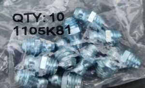 10 Zinc-Plated Steel Grease Fitting, Straight, M8 x 1.25 mm Thread, Male, 15 mm - Picture 1 of 2