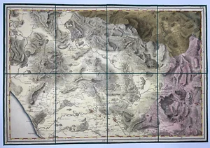 ITALY MONTECASSINO CASERTA BENEVENTO 1789 RIZZI ZANNONI LARGE ANTIQUE MAP - Picture 1 of 11