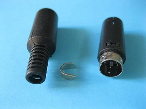 10 pcs Standard Mini DIN Plug 3 Pin Male Connector with Plastic Handle New - Afbeelding 1 van 2