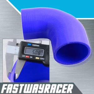 Universal Blue 2.5'' to 3.0'' 3-Ply 90 Degree Reducer Silicone Hose Coupler BL - Picture 1 of 1