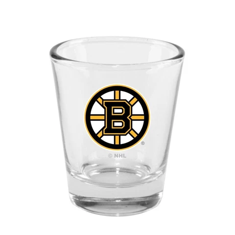Boston Bruins 2 Ounce Clear Shot Glass [NEW] NHL Drink Pint Glass Bar Cover