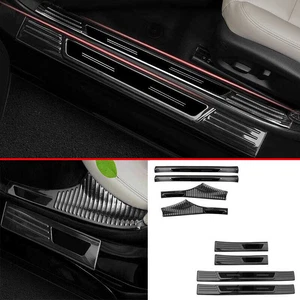 Protector de moldura de placa de desgaste para umbral de puerta de acero negro para Cadillac CT5 2020-24 - Imagen 1 de 6