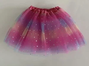Girl Toddler Pink Rainbow Tutu Sparkle Princess Play Skirt One Size NEW - Picture 1 of 2