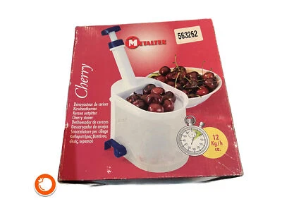 1980er Neuer Metaltex  Profi Entkerner für Kirschen  in OVP weiß neu/nos Germany - Bild 1 von 3