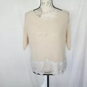 Lauren Conrad Lace Trim Short Sleeve Sweater - Picture 1 of 6