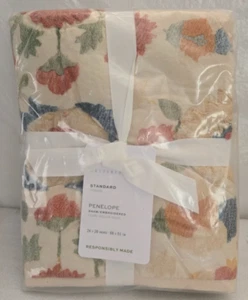 Pottery Barn Estándar Penélope Hecho a Mano Acolchado 1-Fham 26"x20 Cálido Multicolor - Imagen 1 de 2